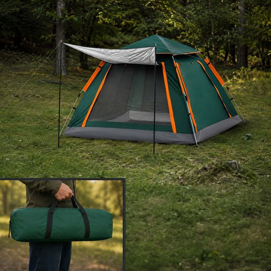 campingtent-240x155x240 cm-donkergroen — afbeelding 5