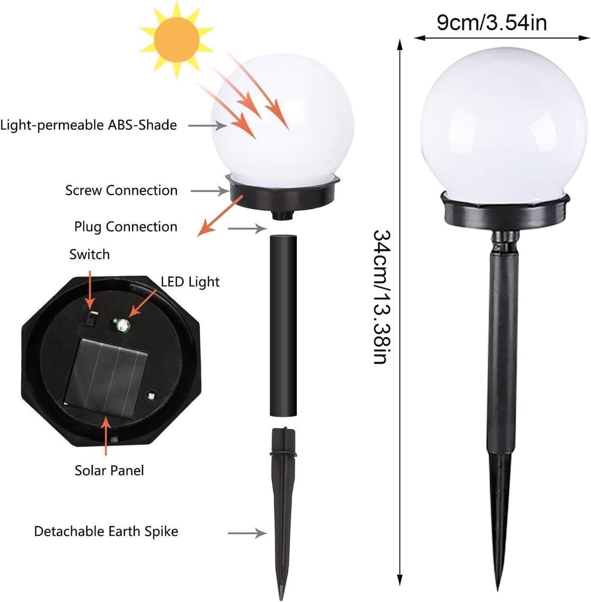 Zonne-energie Lampen - Waterdicht - Automatische Aan/Uit Functie - Duurzaam - Voor Buiten