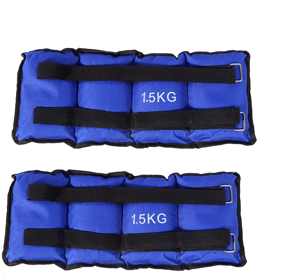 Enkelgewichten – 2 x 1,5 kg – Dubbele Klittenbandsluiting – Verstelbaar voor Enkels en Polsen – Voor Hardlopen en Krachttraining