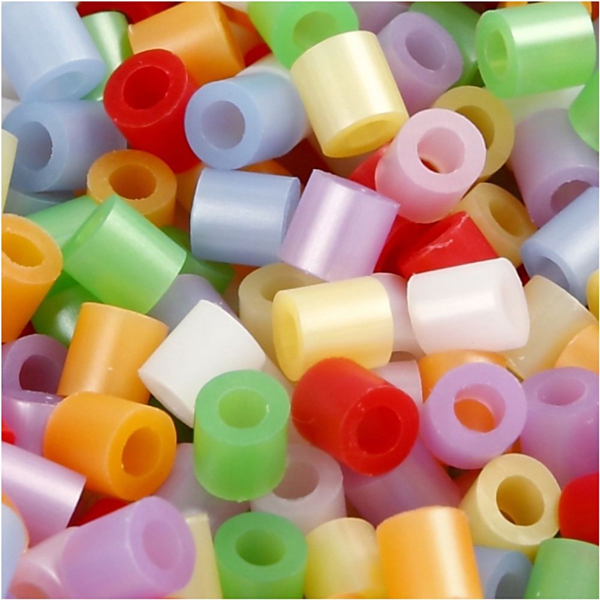 Strijkkralen, afm 5x5 mm, parelmoer kleuren, medium, 20000 assorti