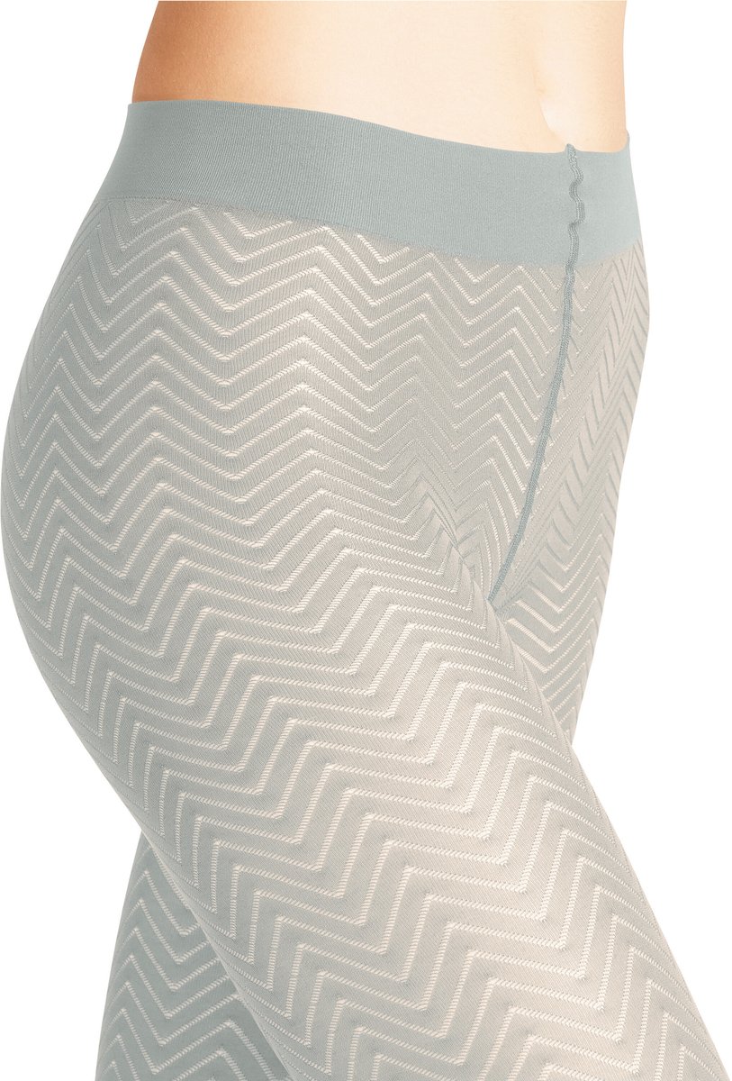 FALKE Chevron gedessineerd materiaal halfdoorzichtig 50 DEN panty dames grijs - maat M-L