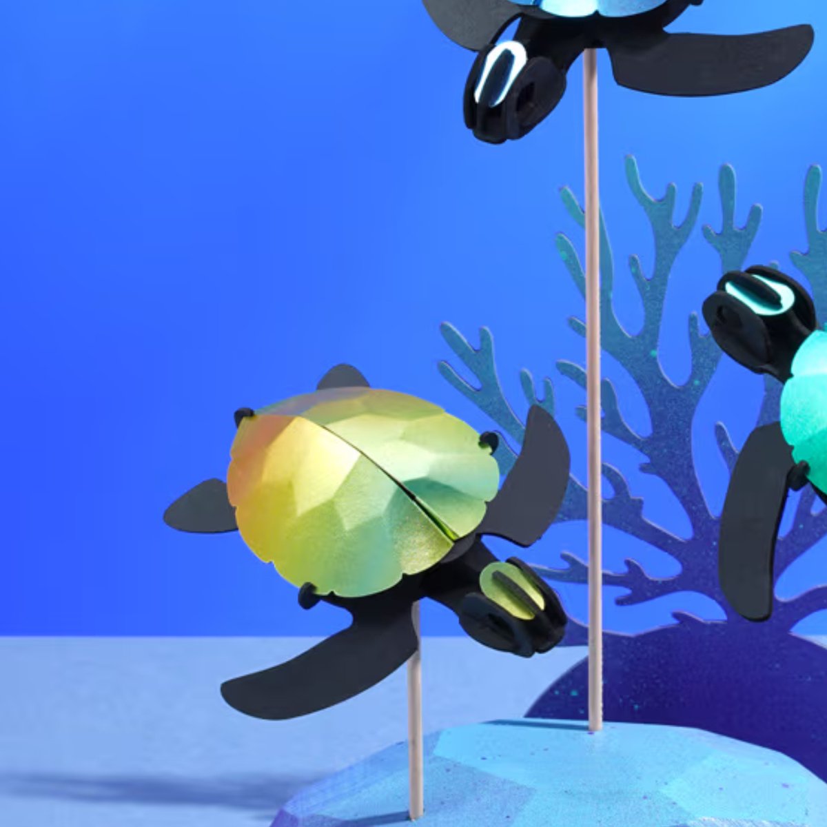 Assembli Papieren Zeeschildpad Baby 3D-puzzel - Mango Groen