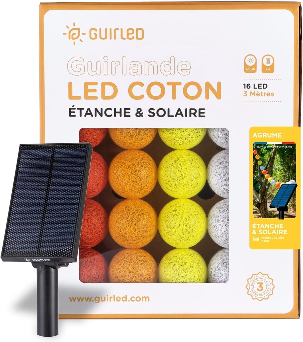 Lichtsnoer met ballen voor buiten - Waterdicht - Hoog rendement zonnepaneel - Automatisch aan/uit - Voor tuin en terras