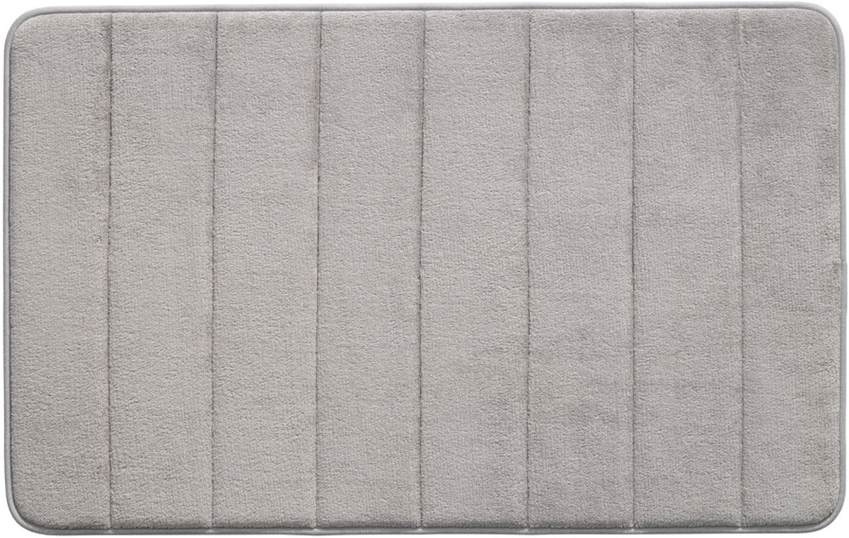 California Stripes Badmat 50x78 cm - Grijs - Zachte Douchemat van Chenille - Badkamermat - Snel Waterabsorberend - Oeko-Tex Gecertificeerd