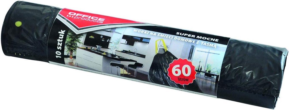Vuilniszakken - Zwart - Supersterk met Trekkoord - 60 Liter - Voor Huishoudelijk Afval
