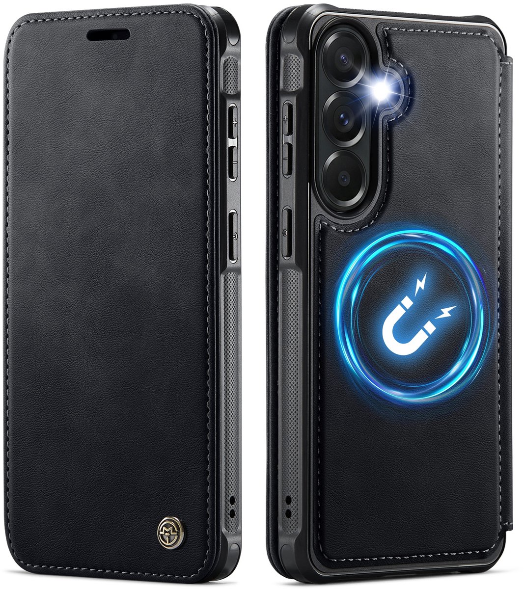 CaseMe Hoesje - Geschikt voor Samsung Galaxy A57 Hoesje - CaseMe 053 Slim Book Case - MagSafe Compatible - Zwart