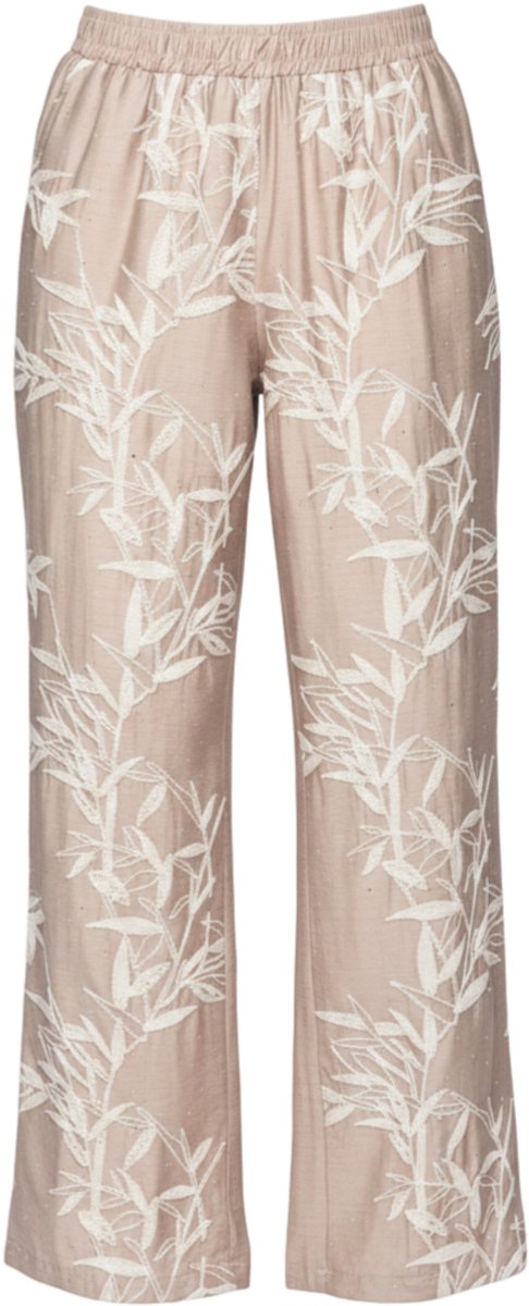 OMBRE Broek - Loose Fit - Katoen - Gebloemd Beige XL