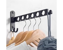 Wanddroogrek, verborgen opklapbaar droogrek, 90° draaibaar en opklapbaar wanddroogrek, geschikt voor balkons, badkamers en hotels.