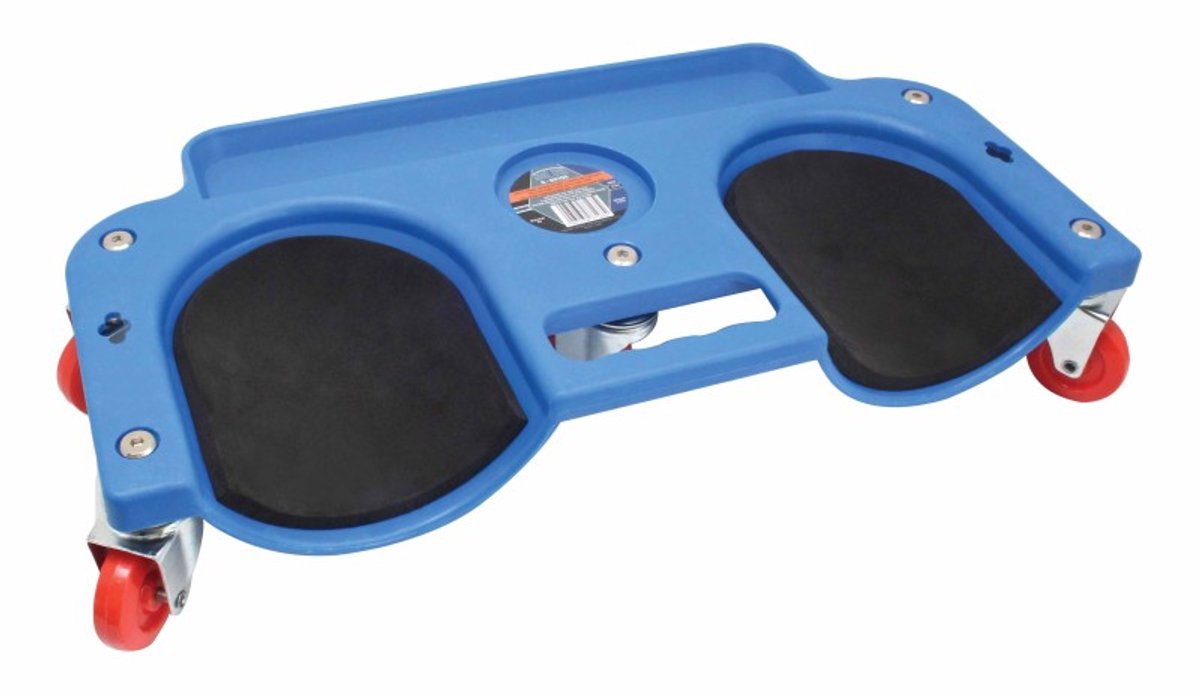 verrijdbare kniebeschermers met gereedschapsbak - kniebord - kneeboard - knielplank - satra