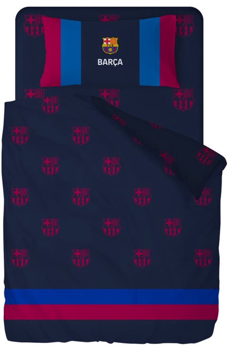Fc Barcelona Dekbedovertrek logo's 240 x 220 cm (Kussensloop 45 x 175 cm)