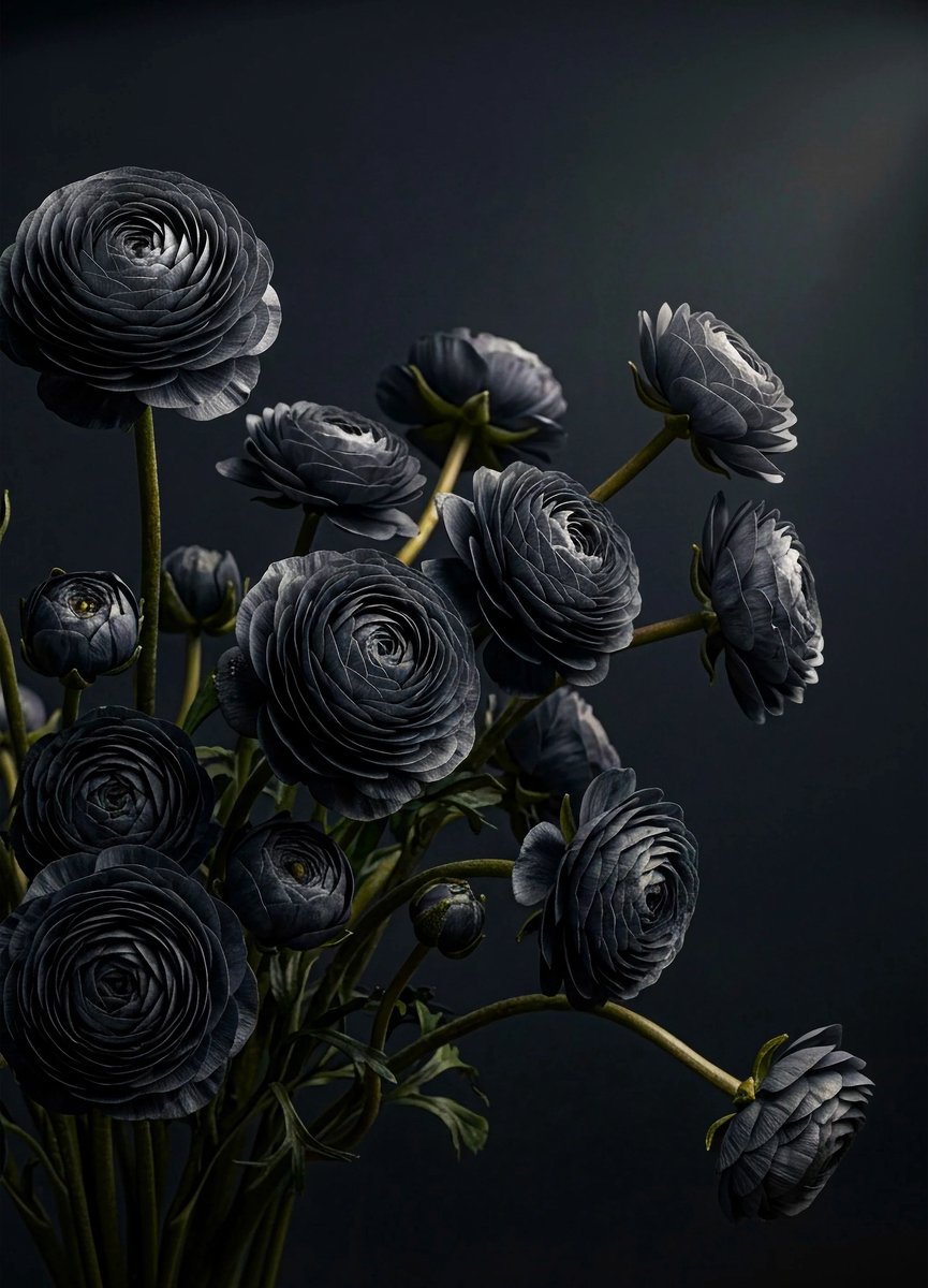 Midnight Ranunculus - Mint by Michelle Decoupage Paper - A3