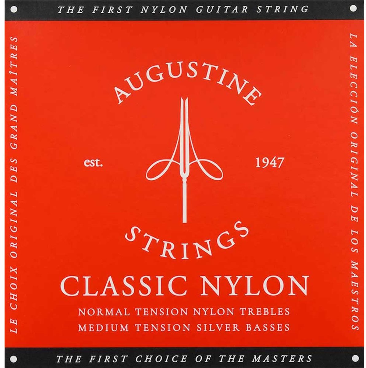 Snarenset klassieke gitaar - Augustine AU-CLRD - Red - Regular trebles - Medium tension basses