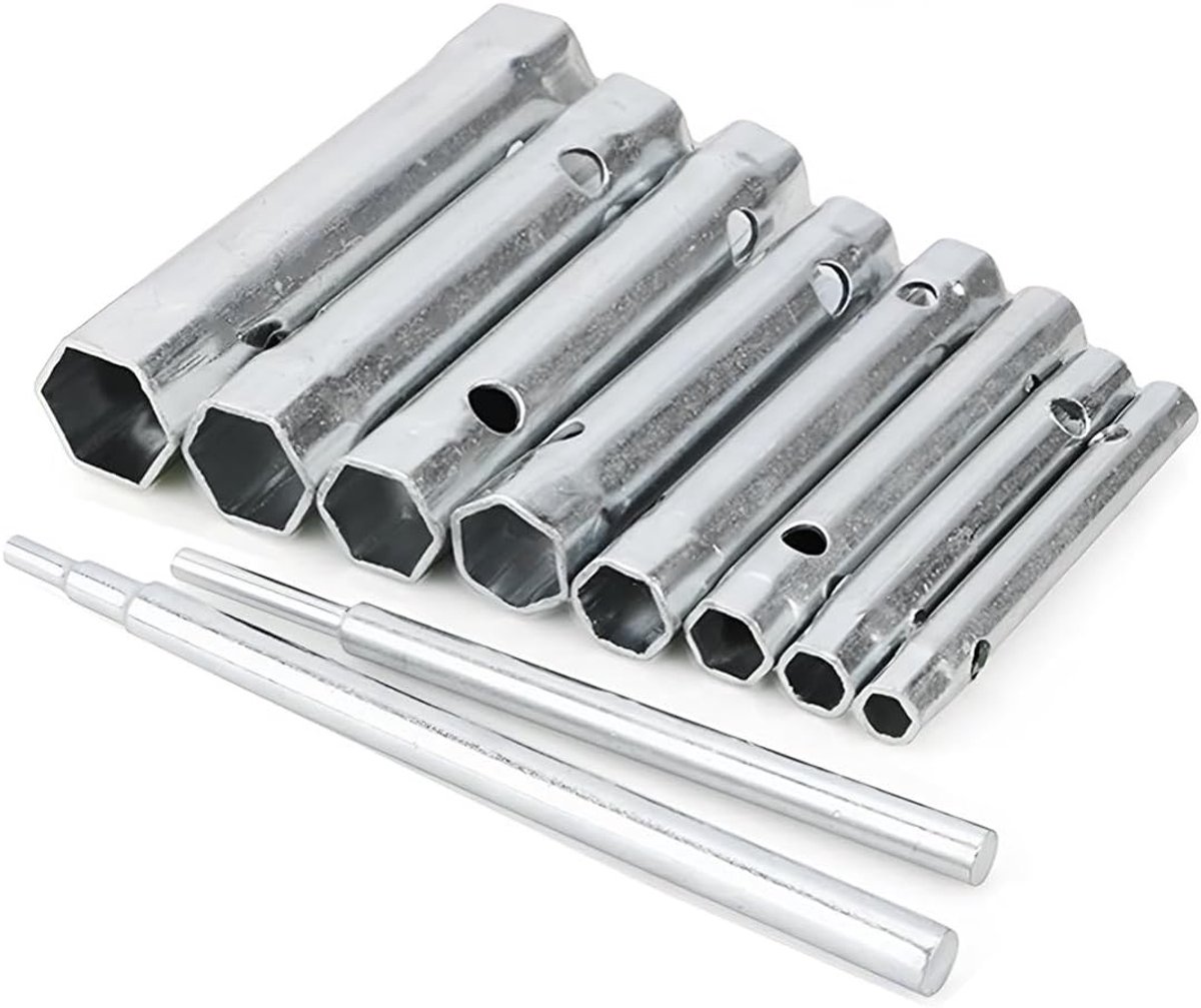 10-delige Set Tube Sleutels van 6-22mm, Dubbel Eind voor Leidingherstel, Stevige Stalen Constructie, Ideaal voor Mechanica en Klussen