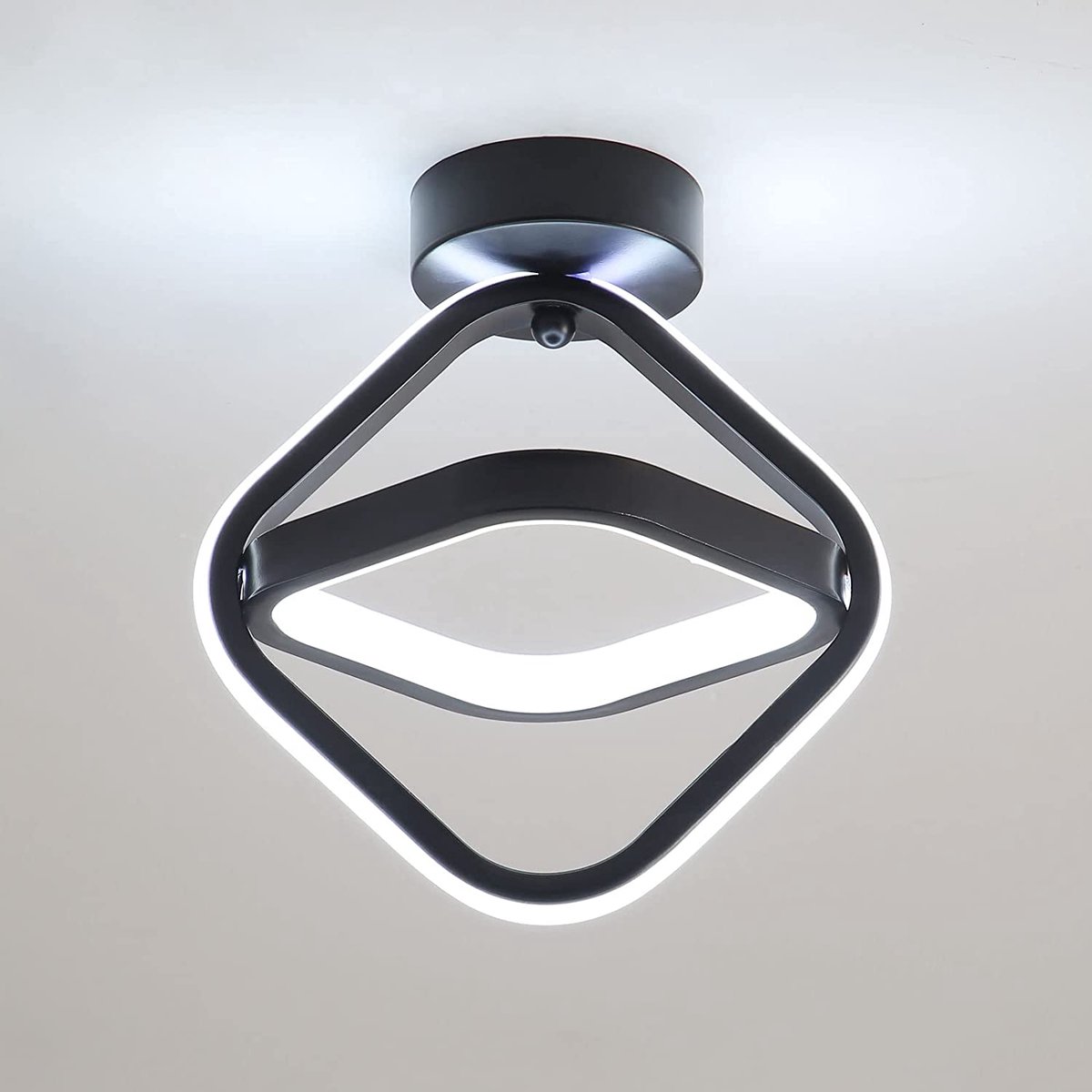 Riserva LED Plafondlamp Kruis Design - 22W - 2500 lm - 6500K Koel Wit - Zwart - Moderne Plafonnière voor Woonkamer, Slaapkamer, Keuken en Werkkamer