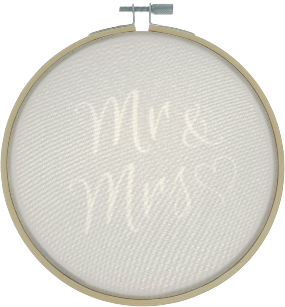 Wanddecoratie - Borduurring - Mr & Mrs - 14cm
