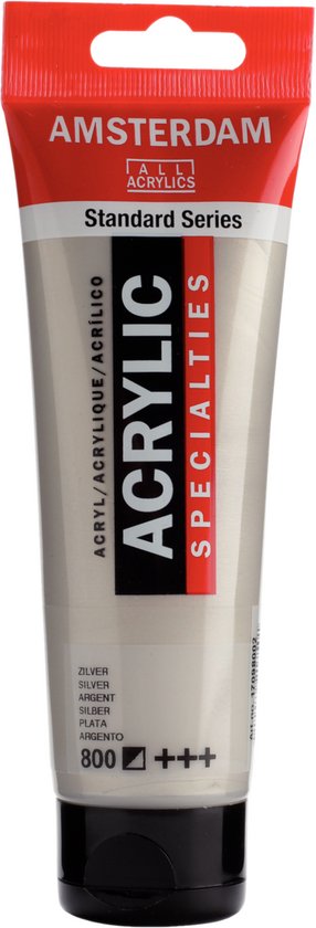 Tube de peinture acrylique Amsterdam 120ml "Argent" (800) de la "Standard Series".