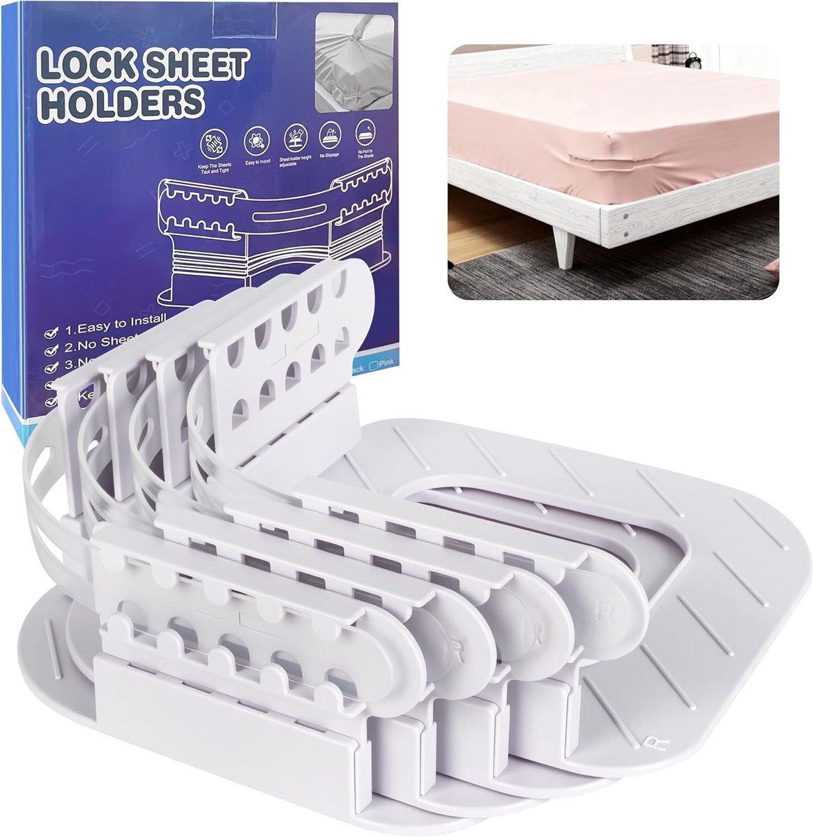 Lakenklemmen - Antislip - Voor Hoeslakens - Gemakkelijk te Bevestigen - Voor Alle Bedtypen