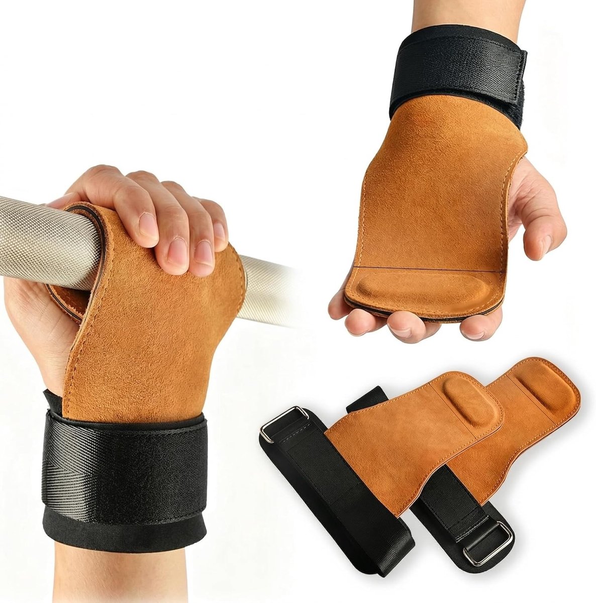 Hefbanden voor Gewichtheffen - Gewatteerd - 300 kg Draagvermogen - Antislip Grip - Voor Mannen en Vrouwen
