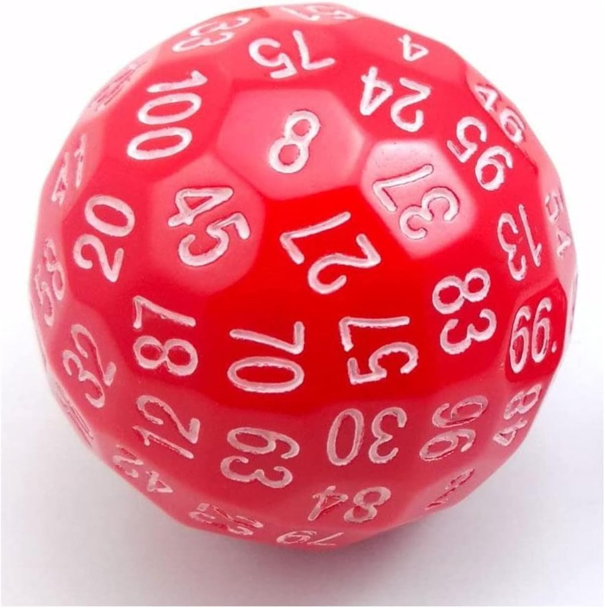 Foam Brain Games dobbelsteen D100 rood 45mm - grote gaming dobbelsteen.