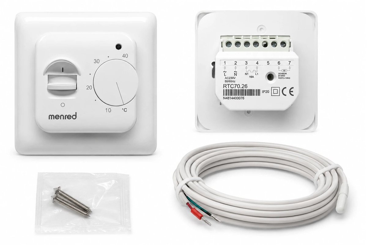 Huismerk RTC 70.26 Thermostaat voor Elektrische Vloerverwarming met Vloersensor 16A