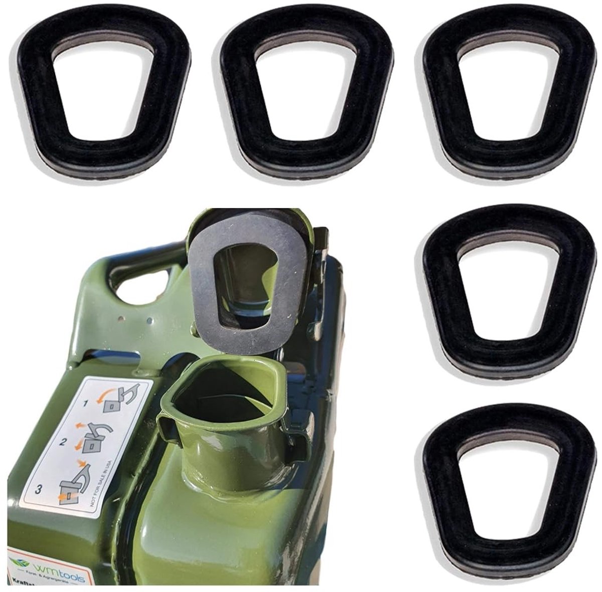 Afdichtingen voor Jerrycan - Rubber - Duurzaam en Betrouwbaar - Voor 20 Liter Jerrycans - 5 Stuks