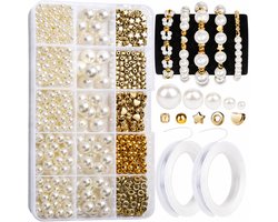 Parelkralenset armbanden maken - 720 stuks met gouden kralen