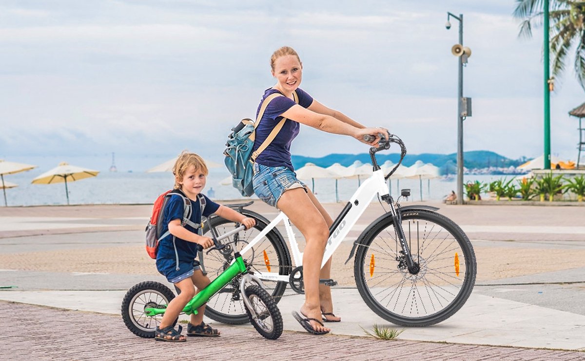 TTGO HZ-28ST E-bike - 25 km/u - 28inch - 80km actieradius - 250W motor - 36V20Ah accu - aluminium frame - Shimano 7-speed - wit thumbnail 5