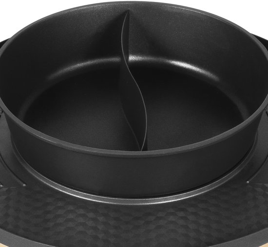 2-In-1 Elektrisch Hotpot Met Grill Goud Chinese Fondue Dubbelzijdige Kookpan Voor Slaapzaal Thuis Barbecue — afbeelding 3