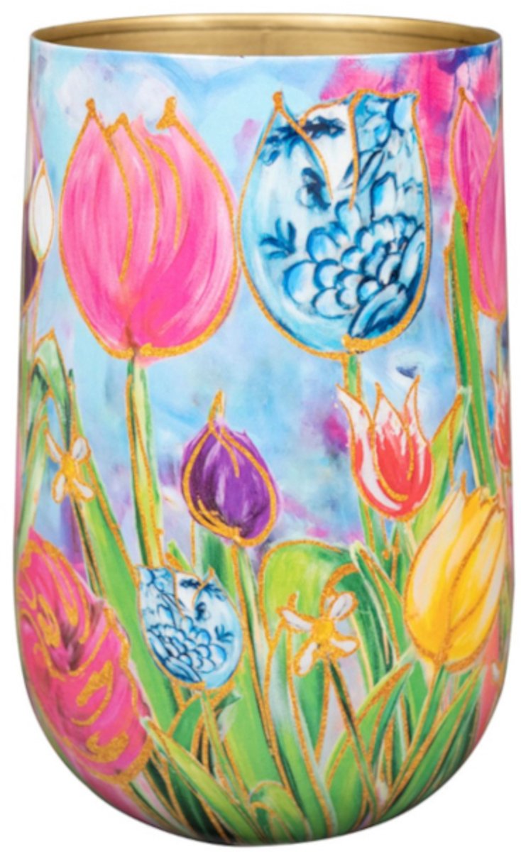 TS Collection vaas metaal dutch beauty 20x29cm spring