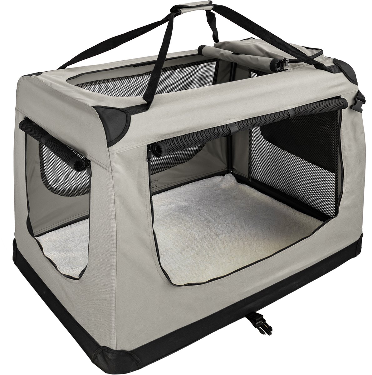 Opvouwbare Hondenbox Transporttas Transportbox Auto Kat Honden Konijn Beige Crème Grote Kleine Boxtas Kleine Transporttas 7 Maten S - XXXXL Petigi
