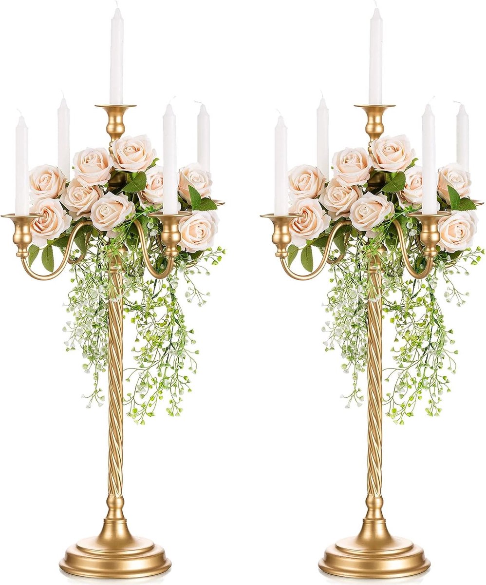 Elegante 28" hoge kaarsenhouder voor tafeldecoratie - Metalen kaarsenhouders voor bruiloften, feesten en speciale gelegenheden