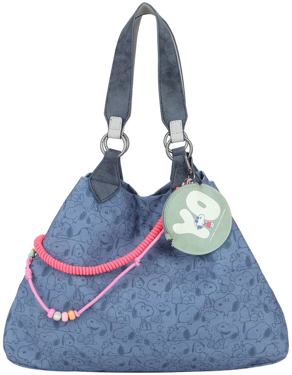 Fritzi aus Preußen shopper schoudertas Peanuts™ x Fritzi Izzy Medium Limited All Over Snoopy Shopper Blue blauw