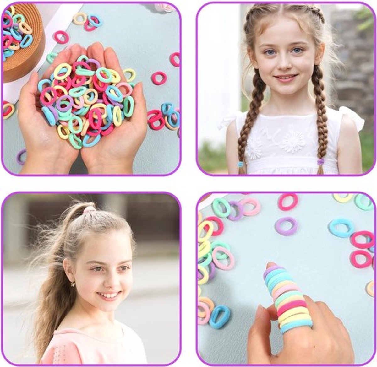 200 Stuks Baby Haartjesbandjes, Zachte Elastische Ponytail Houders voor Meisjes, Multicolor Haaraccessoires voor Peuters en Kinderen