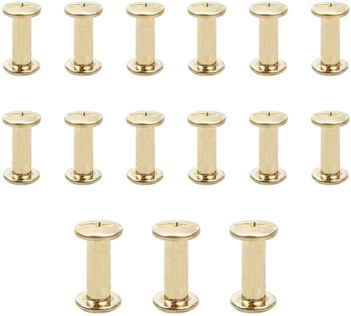 15 sets Chicago-schroeven - klinknagels voor reparatie van tassen, harnassen, rugzakken en leren accessoires