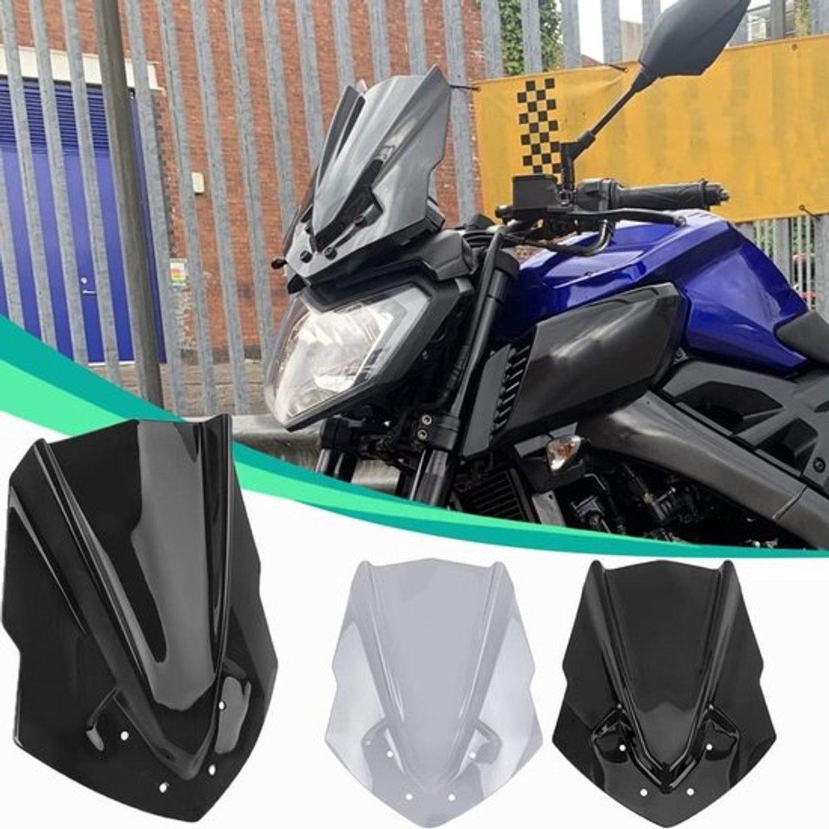 Voorruit voor Motorfiets - Windscherm Geschikt voor Yamaha MT125 (2015-2019) - Bescherming tegen Wind en Weer