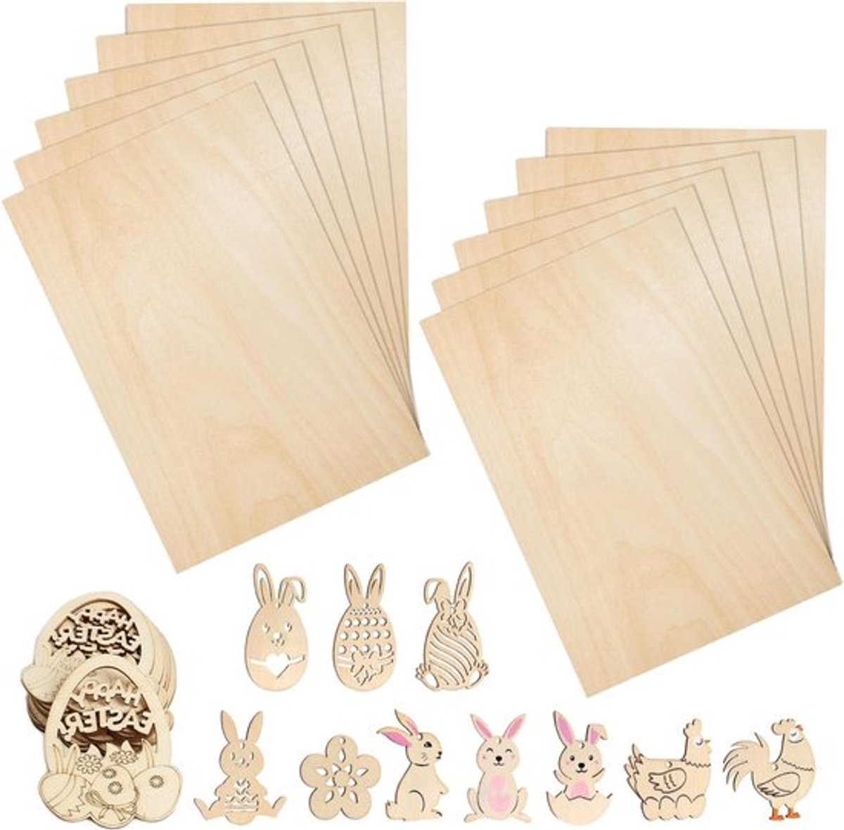 12 Stuks Plywood Platen 200 x 100 x 2mm, Dun Hout voor DIY Modelbouw, Schilderen en Handwerk
