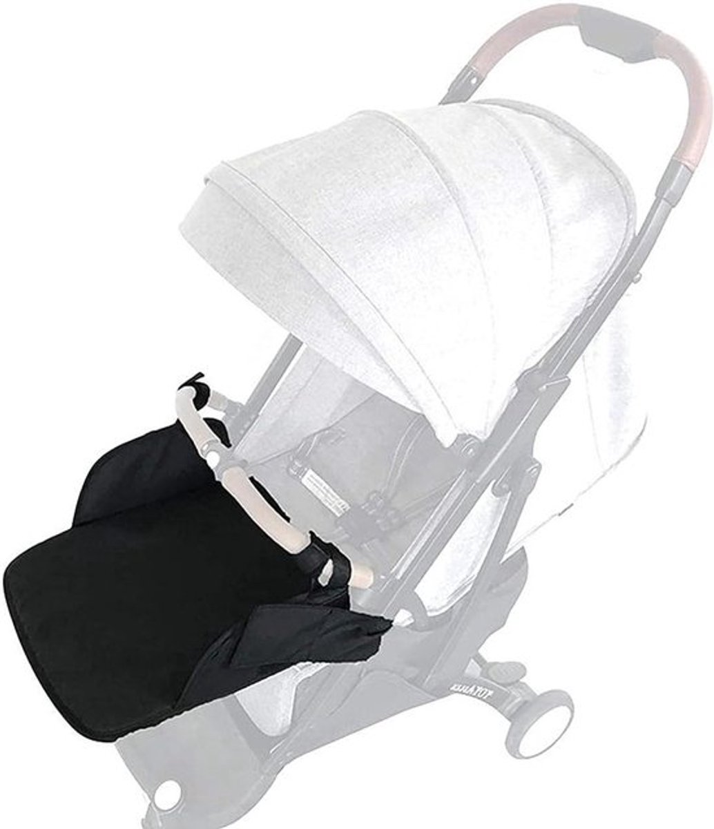 Verstelbare Voetsteun voor Kinderwagens, Comfortabele Baby Voetsteun, Eenvoudige Bevestiging, Geschikt voor Alle Seizoenen, Zwart