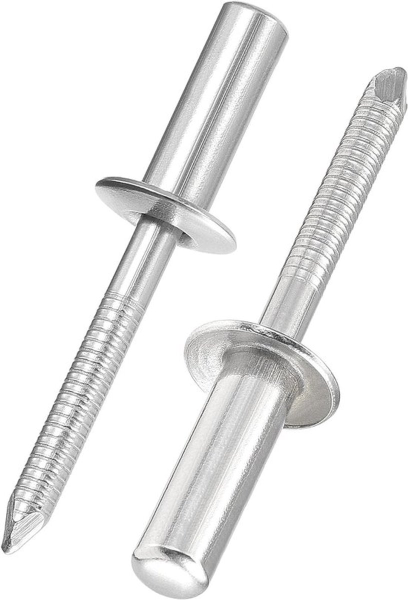 Blinde popnagels 6,4 mm x 20 mm, 304 RVS, gesloten eind popnagels voor metaal, waterdichte stalen popnagels voor constructie, machines en meubels, 25 stuks