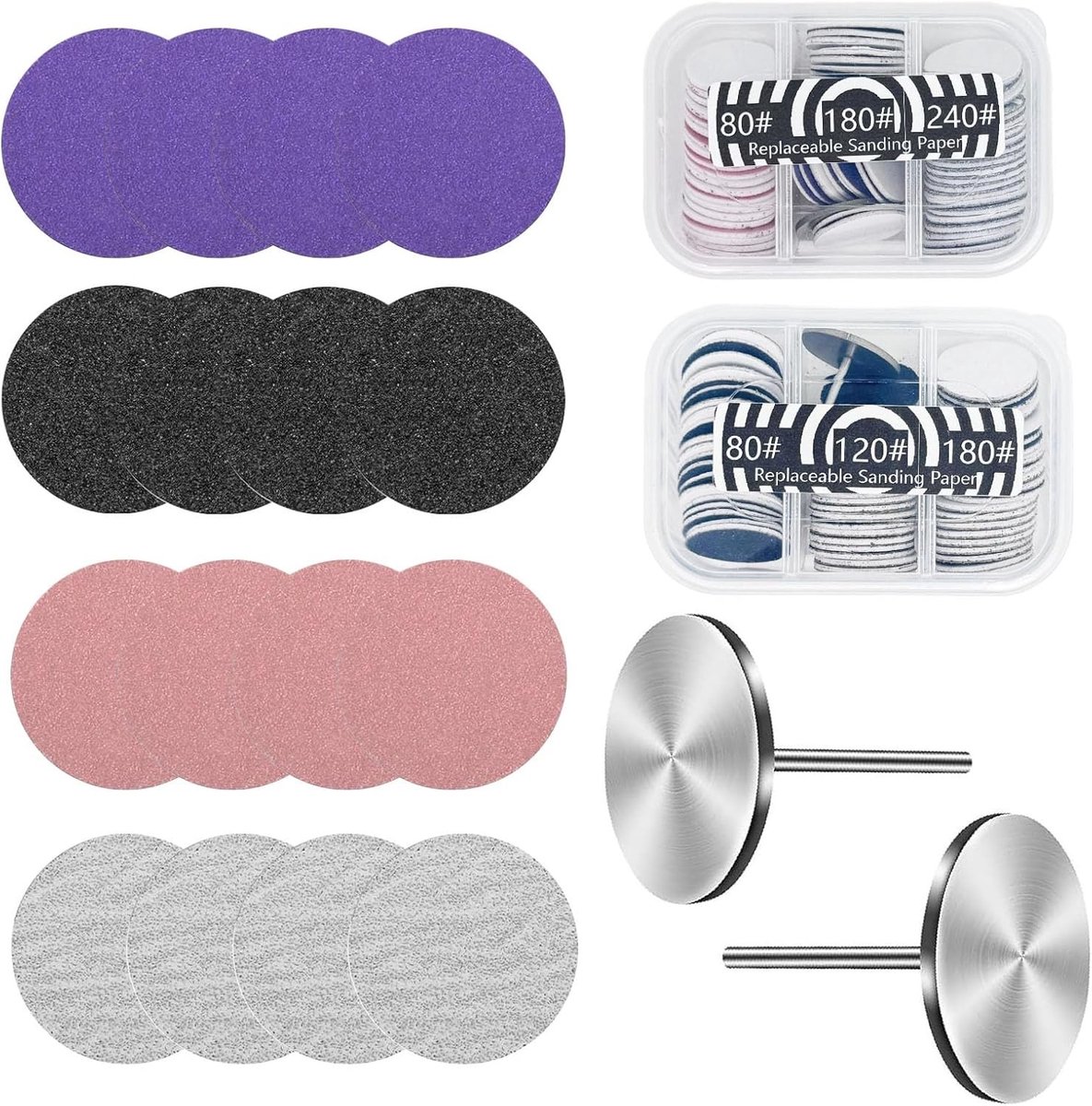 Pedicure Slijpschijven - Zwart - 25 mm - Vervangbare Schuurpapier voor Pedicure - Voor Thuis en Salon