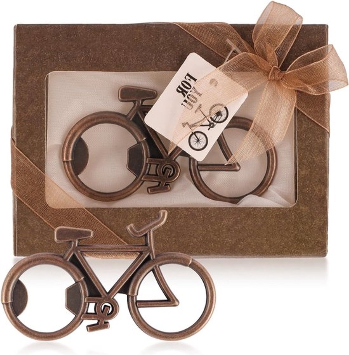 RVS Flessenopener in fietsdesign, Perfect voor bier en cadeau voor fietsers, vader, man en vriend