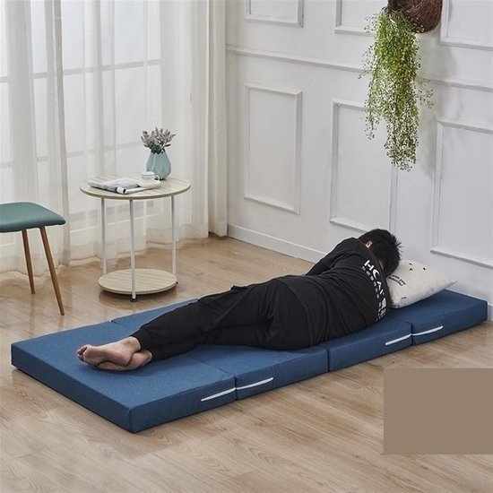Tatami Slaapmat - Futon Matras Vloermat - Ruimte Besparen - Viervoudig Verdikte Spons - 120 x 200 cm - Curry — afbeelding 2