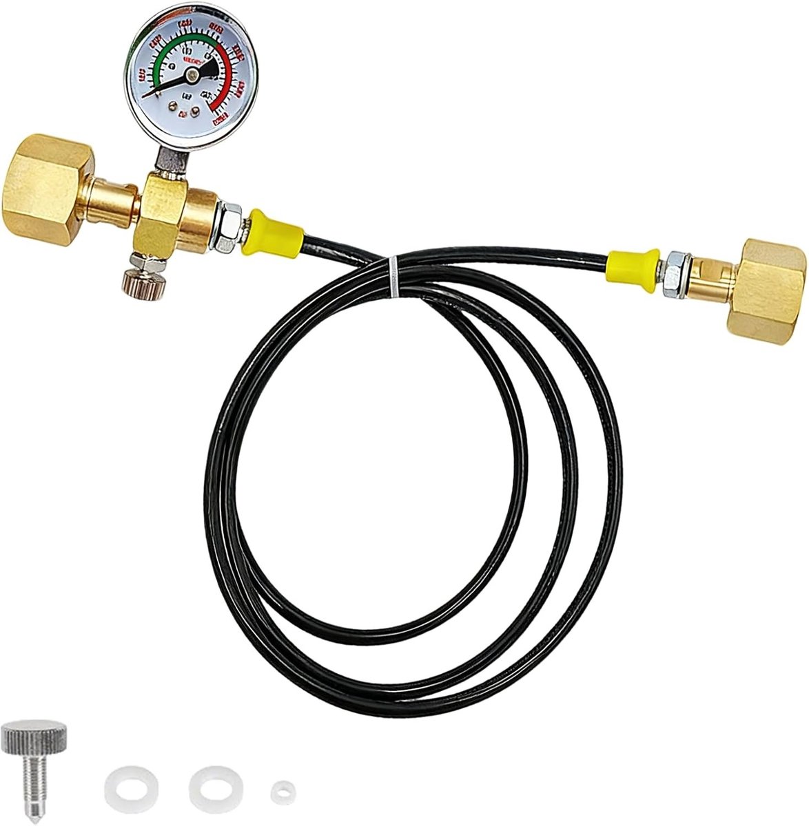 Hoge drukslang van 1,5 meter met 3000 PSI drukmeter voor CO2 toepassingen en accessoires