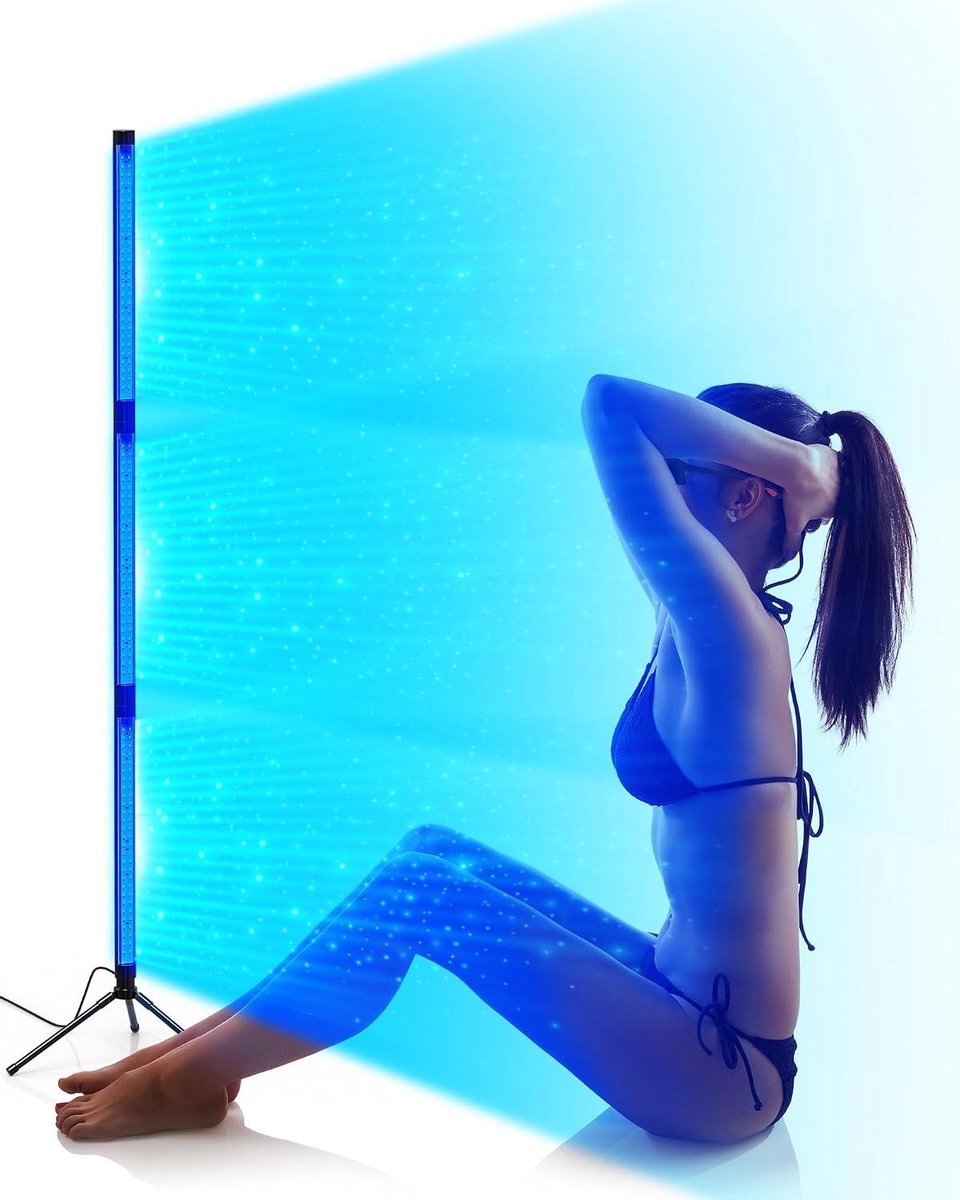 Zonnebank Lamp - Gezichts Zonnebank - Huidbruining Thuis - Dubbel Spectrum Licht - Modulair Ontwerp - Zwart