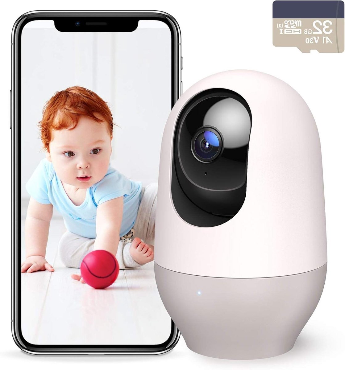 Bewakingscamera Binnen - Wifi Camera - Huis Beveiligen - 360 Graden Beweging - 2K Resolutie - Wit