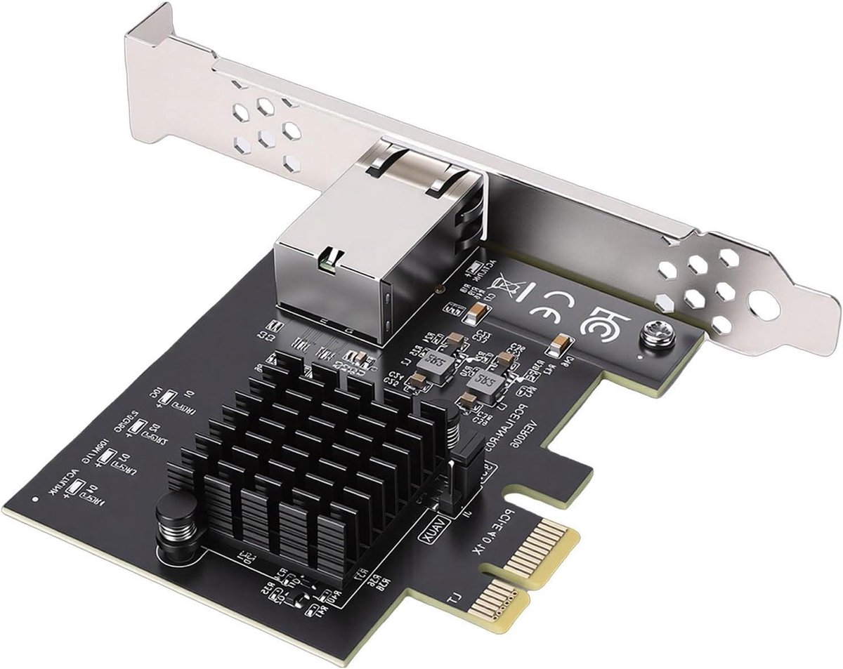 Netwerkkaart PCIe - Gigabit Adapter - Snelle Internetverbinding - Realtek RTL8127 Controller - 10 Gbps - Groen