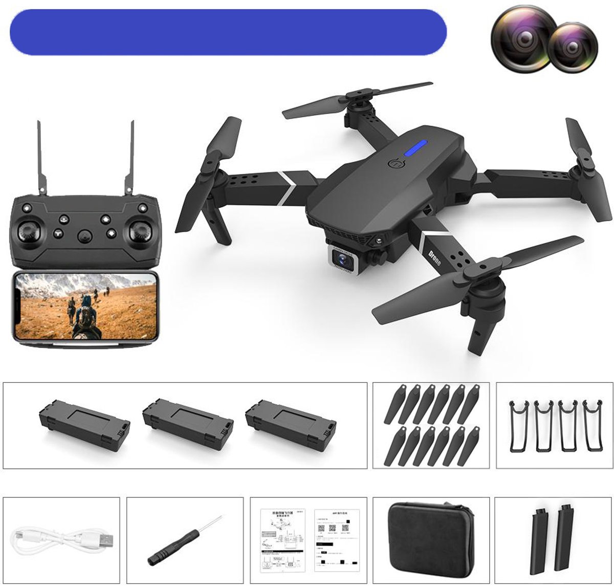 Opvouwbare 4K-Drone Met Dubbele Camera WiFi En Traject Vlucht - Hoogte Behoud Foto/Video via Gebaren 90° Verstelbare Lens Draagbare RC-Helikopter — cadeau in Gadgets - foto 5