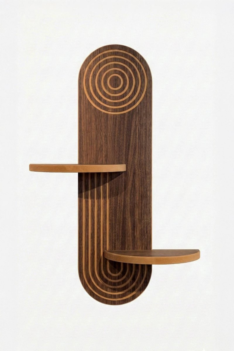 Asir - Wandplank - Wenge bruin - 26 x 13 x 70 cm