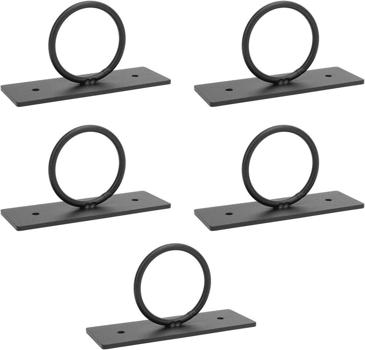 SnelShoppen - 5 Stuks Hennep Touwhouders, RVS Wandbeugel voor Hangende Touwen tot 5 cm, Decoratieve Touwhouders, Beugels voor Muren en Plafonds, Zwart