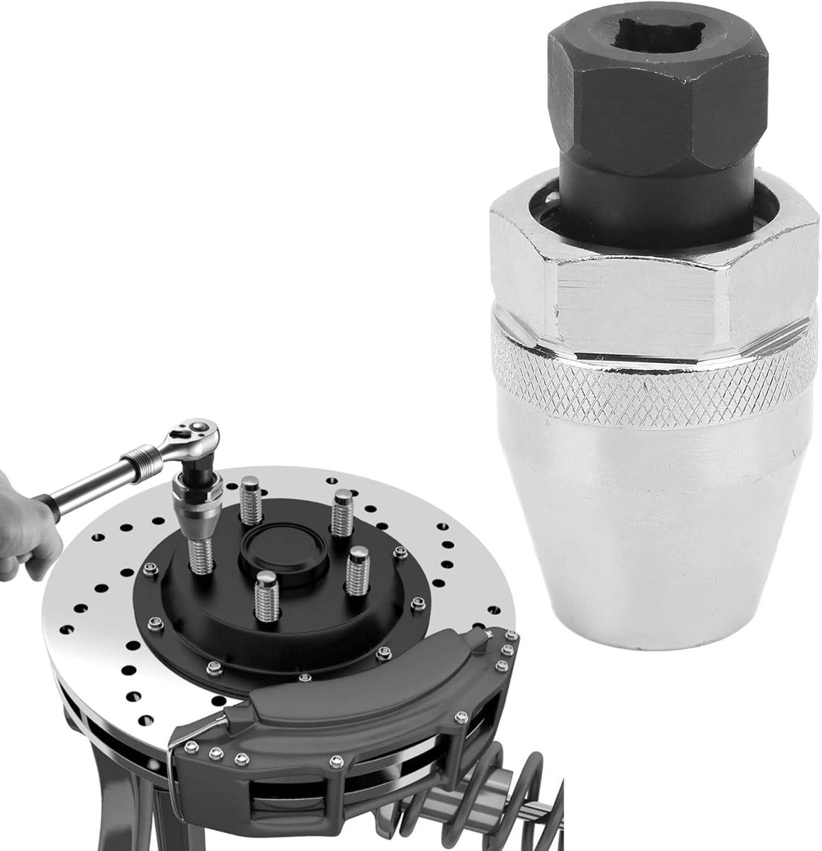 SnelShoppen - Stud Extractor Tool 3/8in Aandrijving voor 1/4in-1/2in Afgeronde Bouten, Universeel Ontwerp, Verstevigd Staal met Chroom Coating