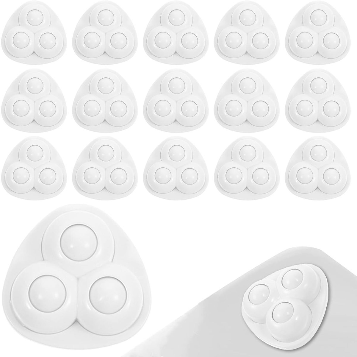 SnelShoppen - Pack van 16 Meubelwielen, 360 Graden Zwenkwielen voor Meubilair, Zelfklevende Wielen voor Afvalbakken, dozen en Bloempotten (Transparant